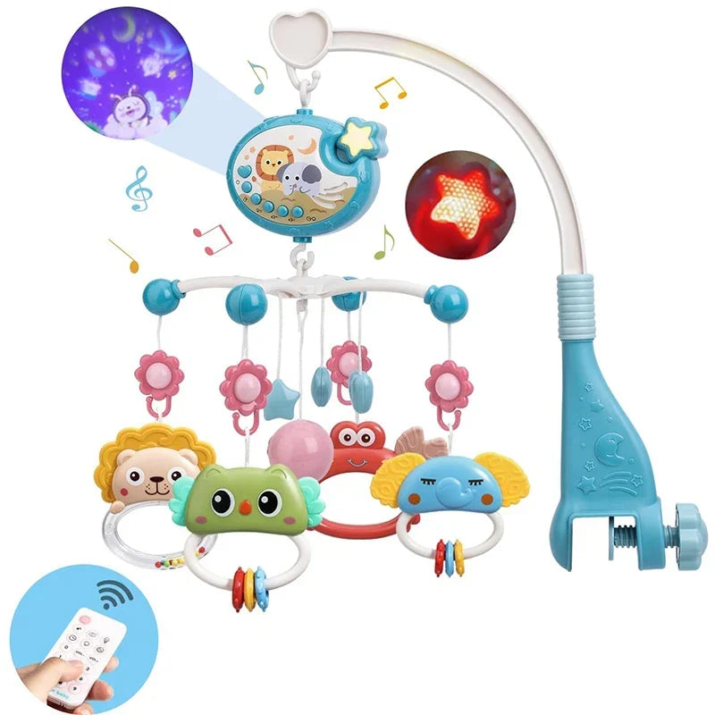 Musical Baby Mobile Projection Remote Newborn Sensory Toys
