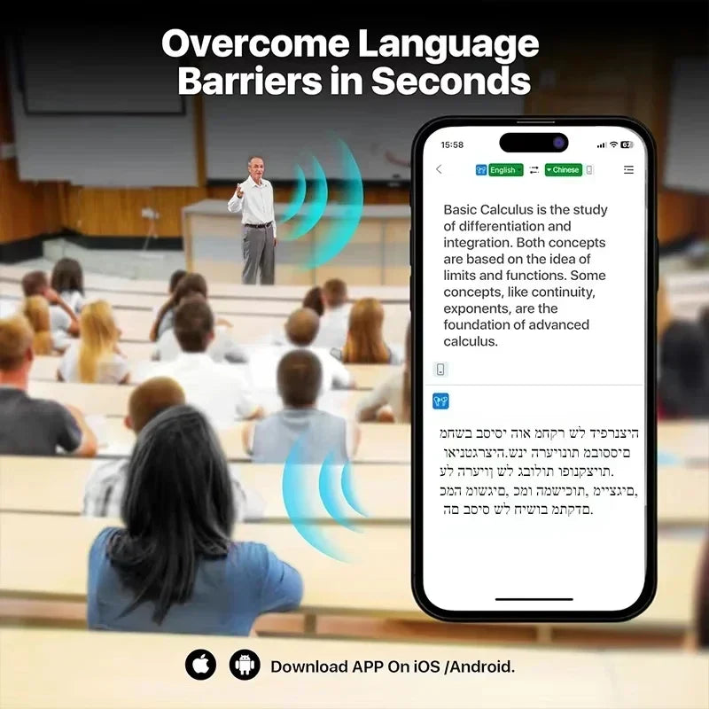 AI Real Time Translator Earbuds 144 Languages ANC Business