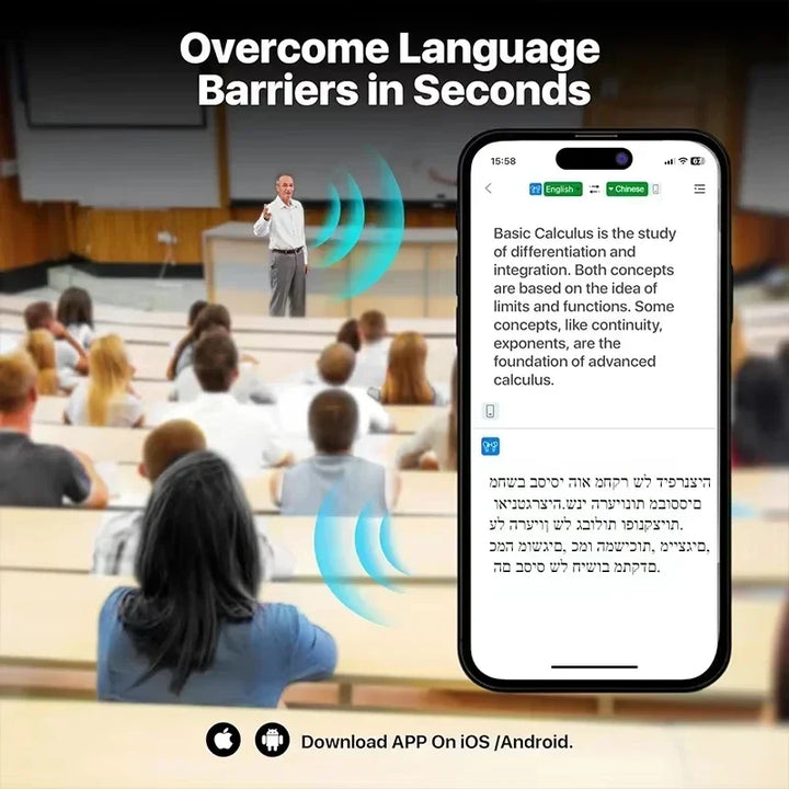 AI Real Time Translator Earbuds 144 Languages ANC Business