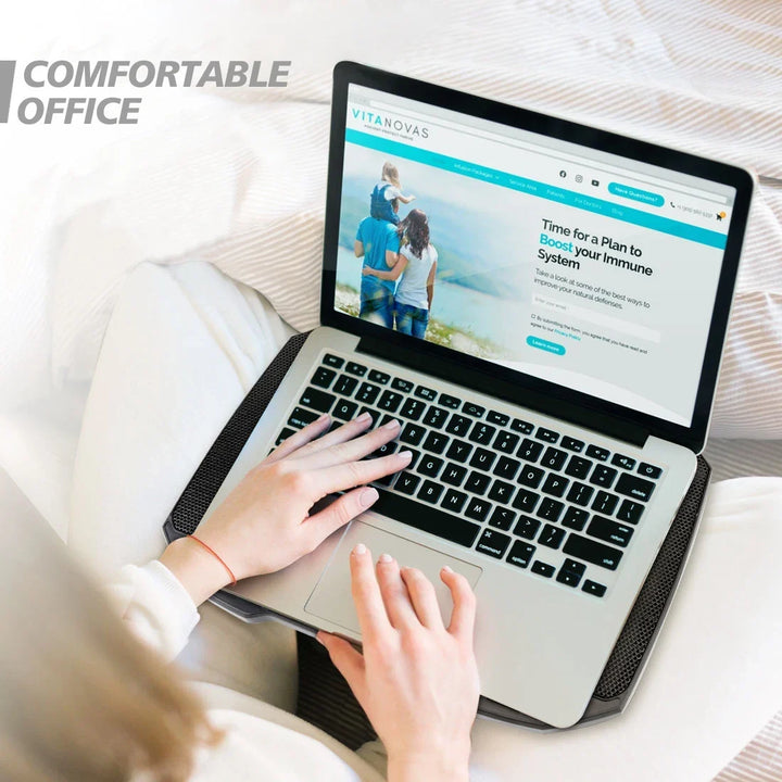 Laptop Cooling Pad with 5 Quiet Fans, Adjustable Height &amp; Phone Holder - Compatible with 12-15.6 Inch Laptops