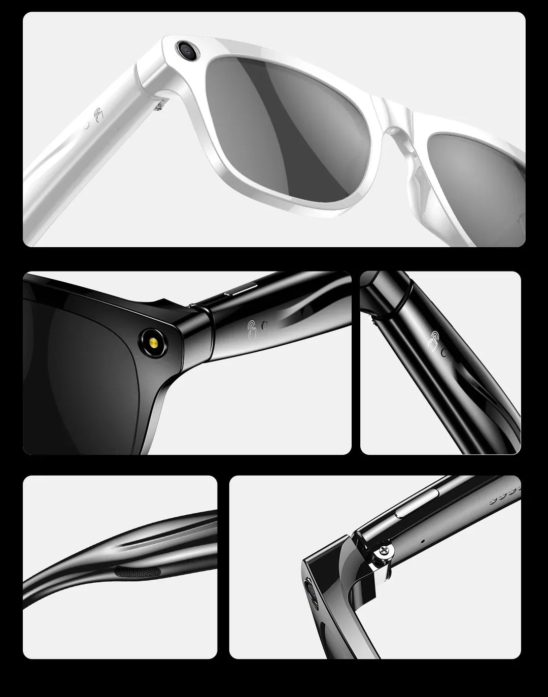 Smart AI Camera Glasses Bluetooth Call Voice Assistant