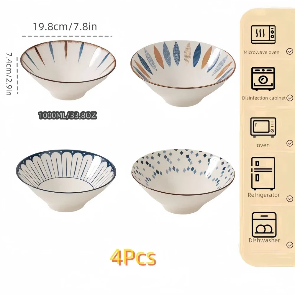 Ramen Bowl 8 Inch Porcelain Japanese Noodle Bowl Large