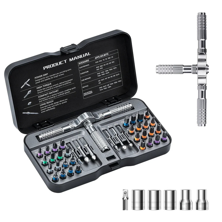 Screwdriver Bit Set Magnetic Chrome-Vanadium Steel Hand Tool Kit For Home Repairs Fall 2025 Gift Idea