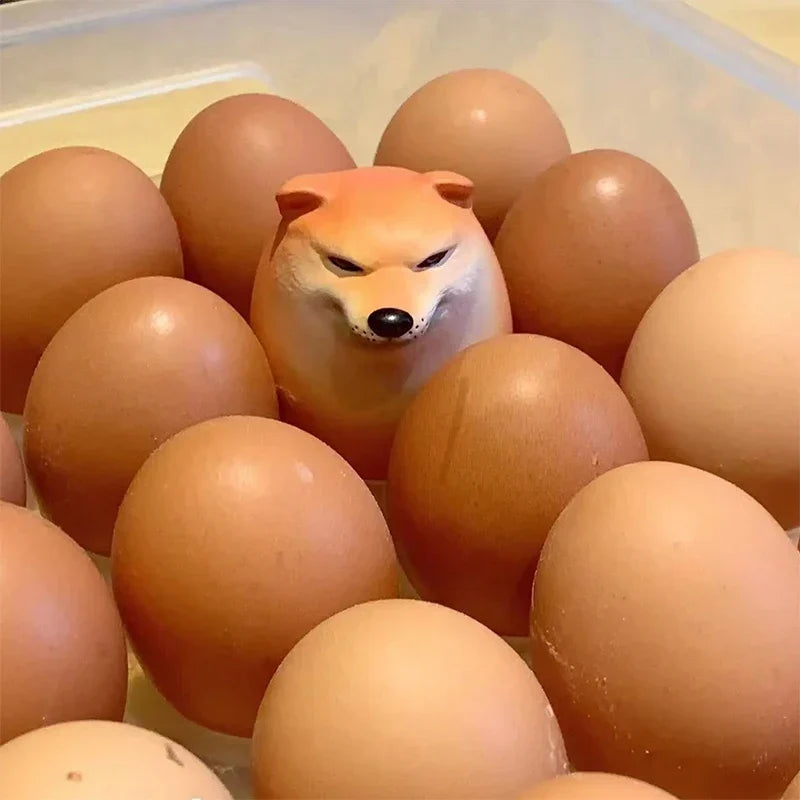 Soft Squeeze Shiba Inu Egg Shape Desk Decor - Fun Home Office Gift, Stress Relief Ornament