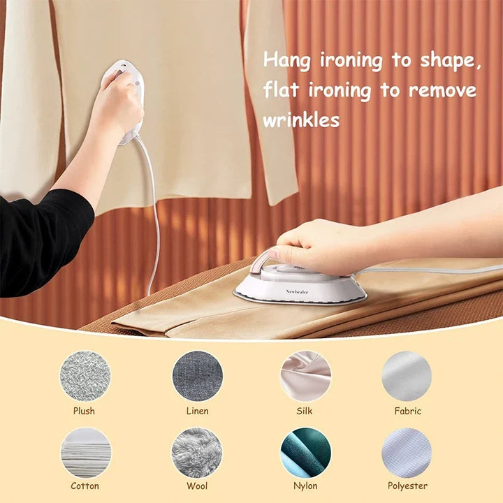 Mini Travel Iron for Clothes - Portable Electric Iron, Fast Heating 30s, Dual Voltage 220V