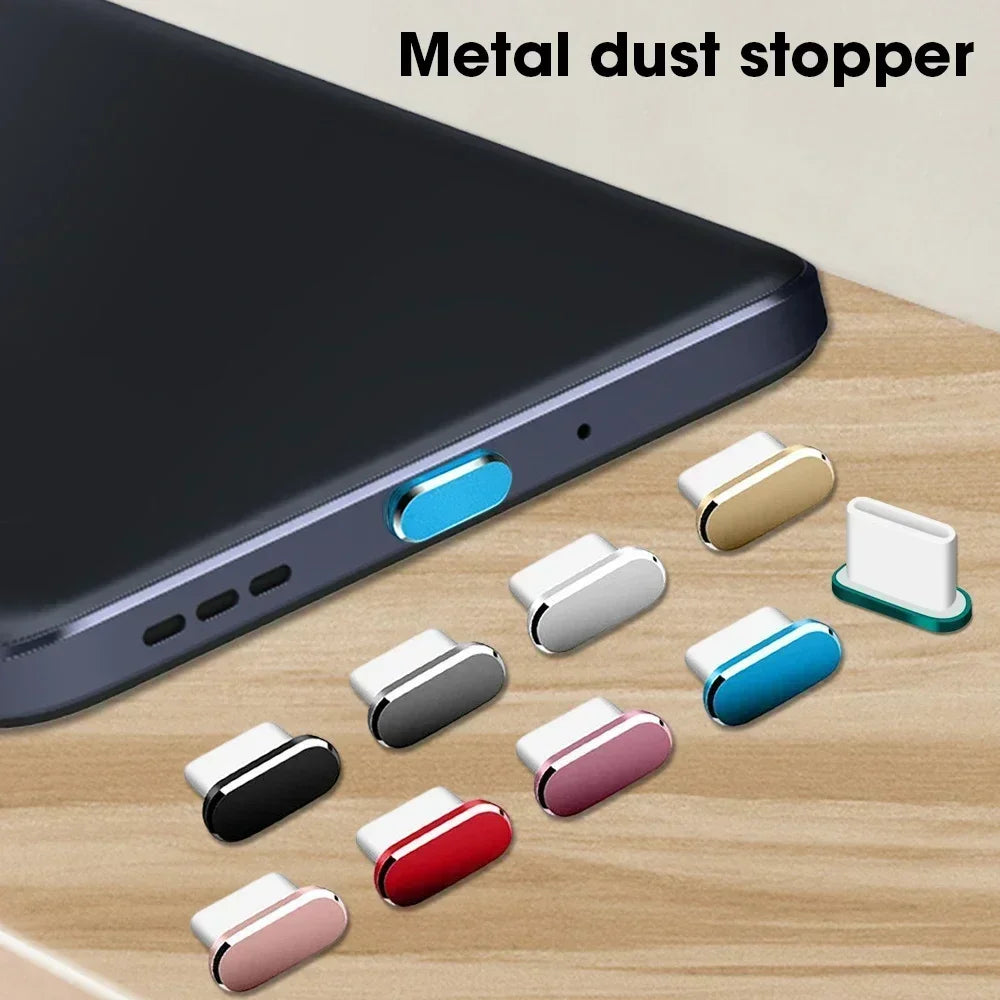 Metal Type-C Charging Port Dust Plugs - 2Pcs iPhone Accessories, Dust &amp; Liquid Protection