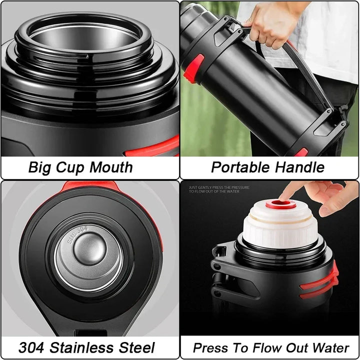 1200ml Stainless Steel Thermos Bottle Insulated Travel Flask