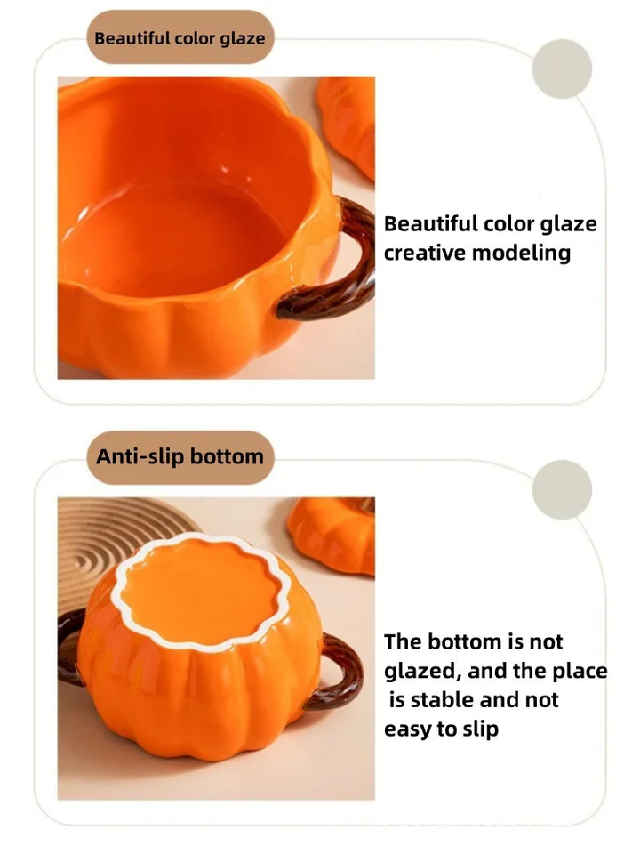 Ceramic Soup Pot Pumpkin Lid Porcelain Large Fall 2025