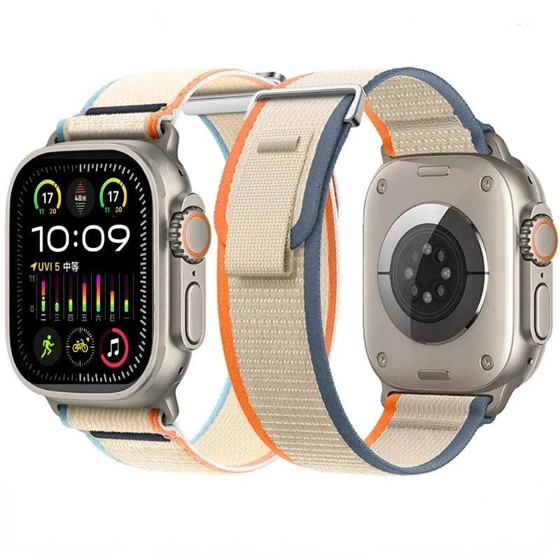 Nylon Trail Loop Apple Watch Band - Breathable Sport Strap for Ultra 3 2, Series 11 10 9 8 7 41-49mm