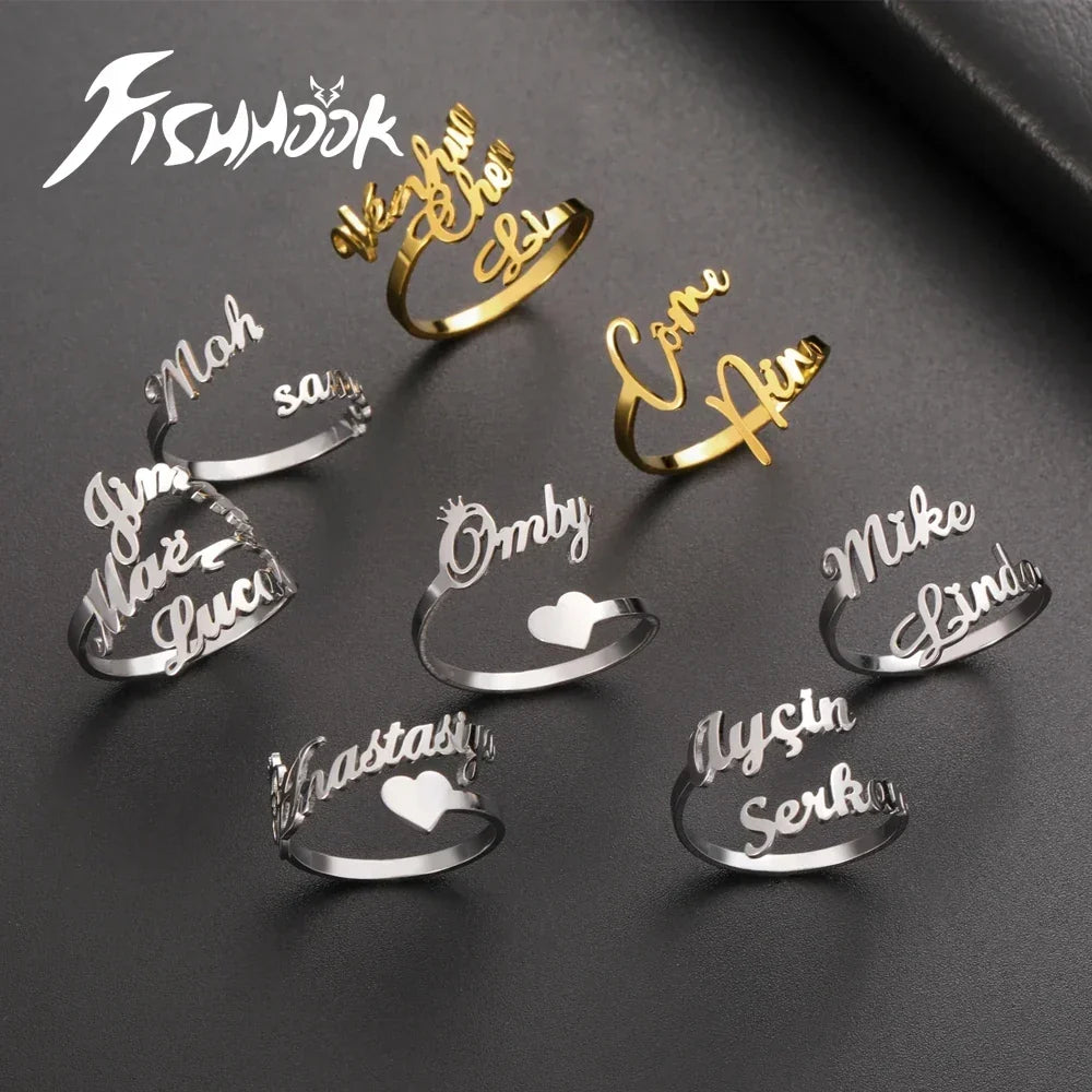 Name Ring Custom Double First Names jewelry For Couples Personalized Gift TikTok Viral Fall 2026