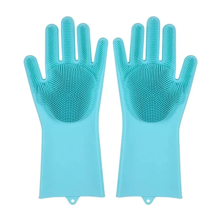 Silicone Dishwashing Gloves with Scrubber - Eco-Friendly Household Cleaning Tool