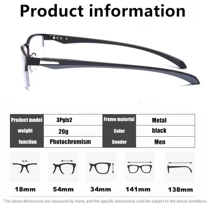 Reading Glasses Progressive Multifocal Photochromic Half Frame Fall 2026 Anti-Blue Light Far Sight Eyewear