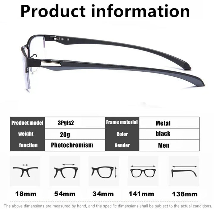 Reading Glasses Progressive Multifocal Photochromic Half Frame Fall 2026 Anti-Blue Light Far Sight Eyewear