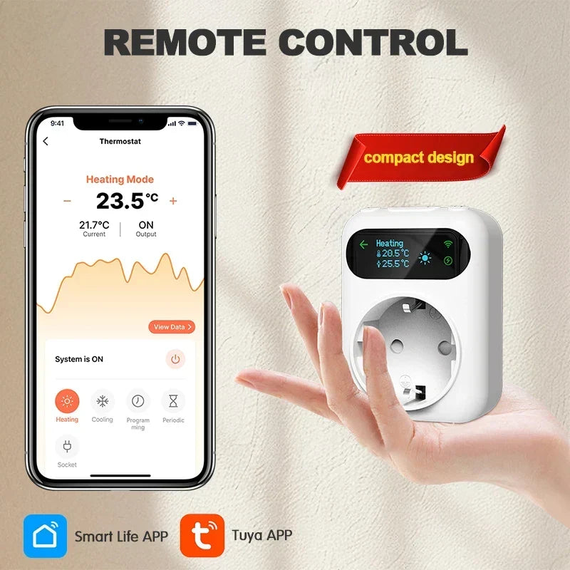 Smart Thermostat Socket With 3M NTC Sensor WiFi Outlet Plug Fall 2025 Smart Home Trend Remote Temperature Control