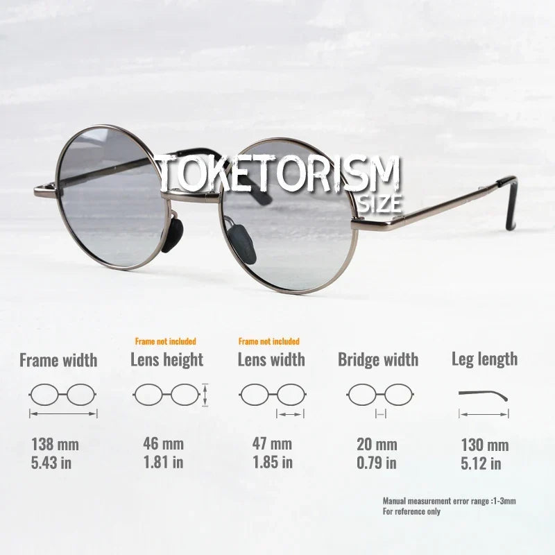 Photochromic Sunglasses Foldable Polarized Round Frame Summer 2026 Glare Reduction for Driving