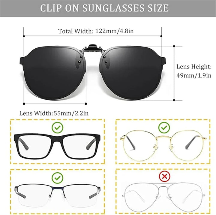 Clip-On Sunglasses Polarized UV400 Flip Up Clip Night Vision Clip Universal Goggles For Driving And Fishing Summer 2026