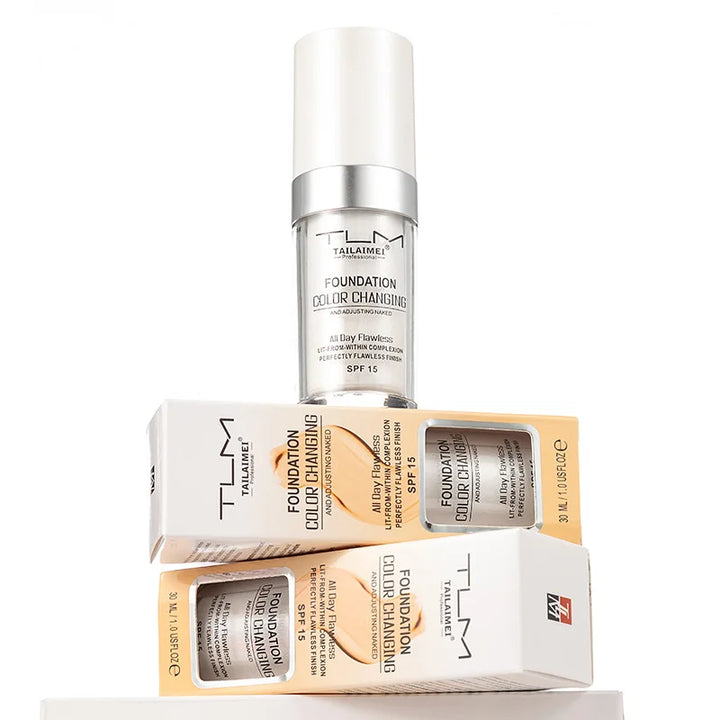colour-Changing Liquid Foundation with SPF - Long-Lasting Waterproof Oil-Control Sunscreen Cream 30ml