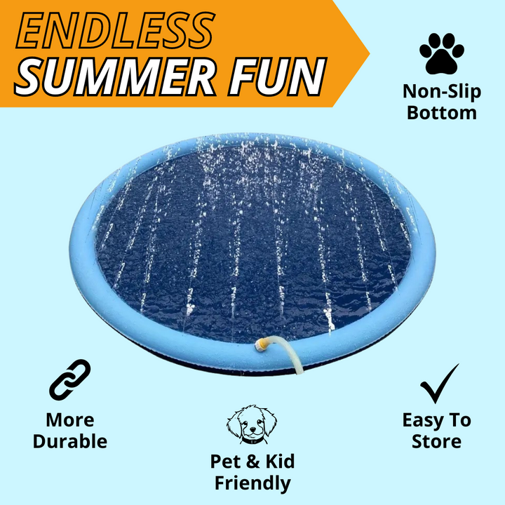 Dog Splash Pad Inflatable Fountain For Pets Summer 2025 Backyard Water Toy Non Slip Portable