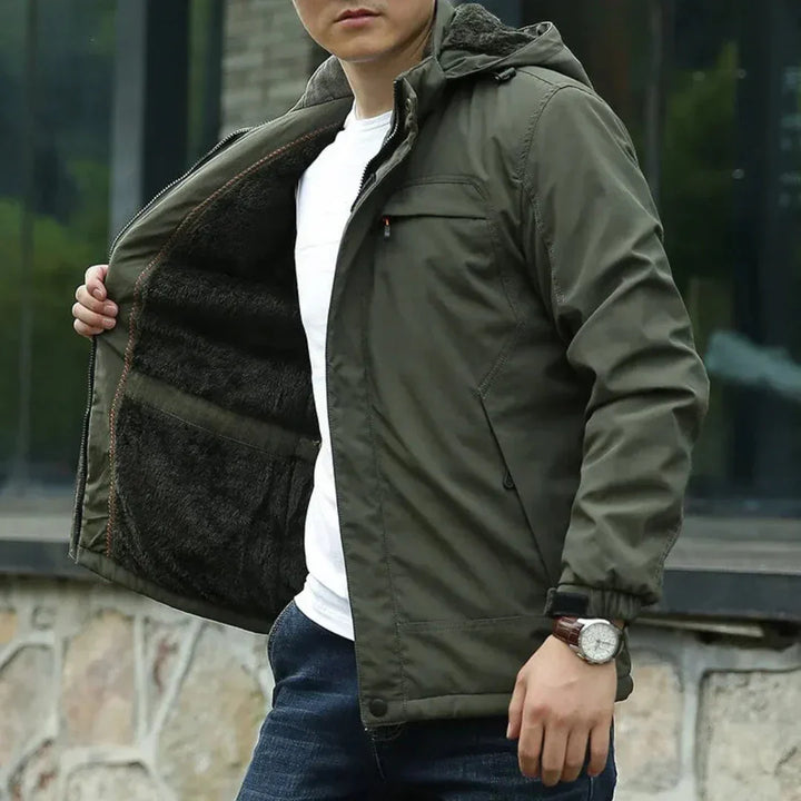 Waterproof Mens Jacket - Hip-Length Fleece-Lined Commute