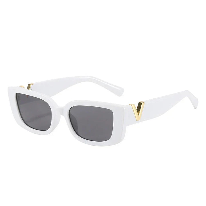 Lightweight women’s square sunglasses – retro metal design, for everyday wear