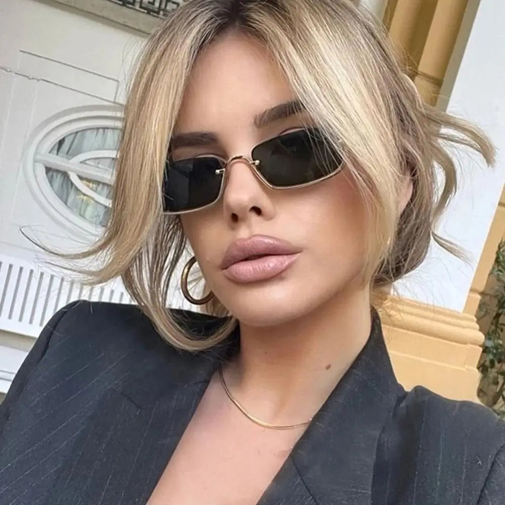 Lightweight women’s sunglasses – retro metal frame design, polycarbonate lenses, for casual and outdoor activities