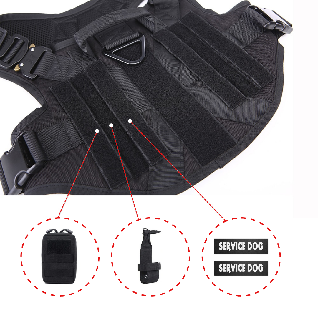 Tactical Dog Harness System All-In-One Training Bundle No-Pull Harness MOLLE Pouches Travel Water Bowl Holiday 2025