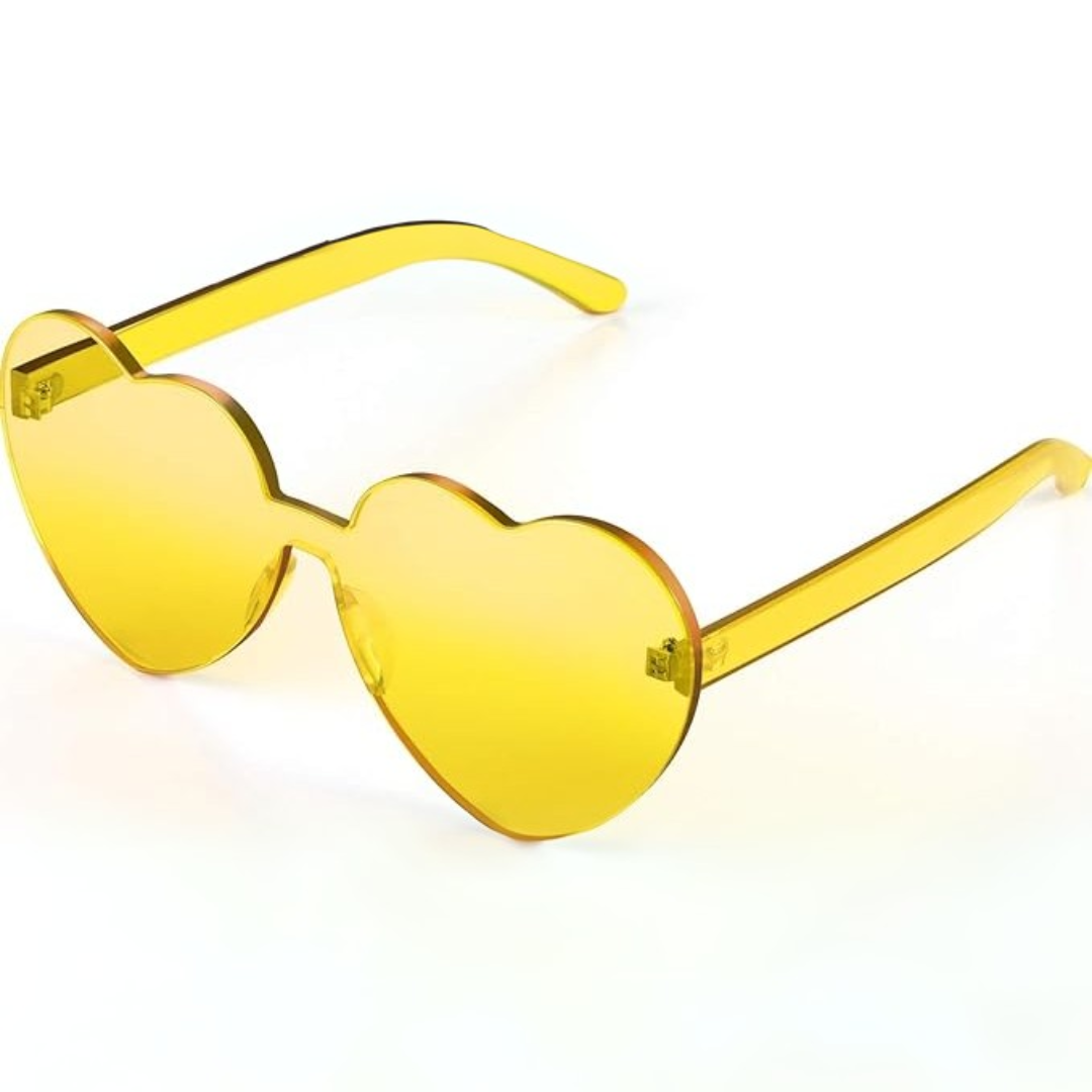 Lightweight women’s heart-shaped sunglasses – rimless design, for summer festivals