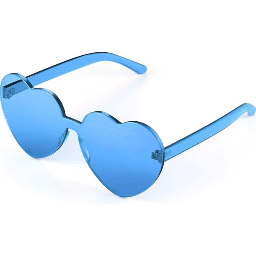 Lightweight women’s heart-shaped sunglasses – rimless design, for summer festivals