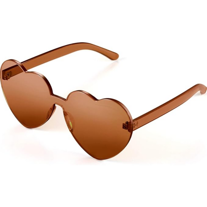 Lightweight women’s heart-shaped sunglasses – rimless design, for summer festivals