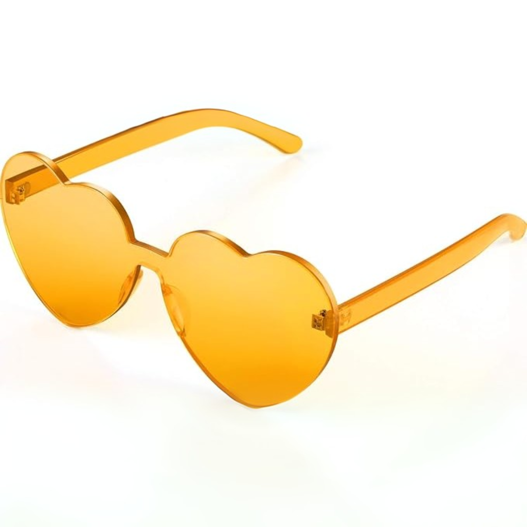 Lightweight women’s heart-shaped sunglasses – rimless design, for summer festivals