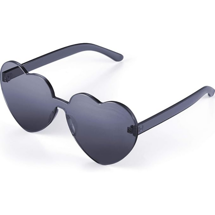 Lightweight women’s heart-shaped sunglasses – rimless design, transparent lenses, for summer festivals