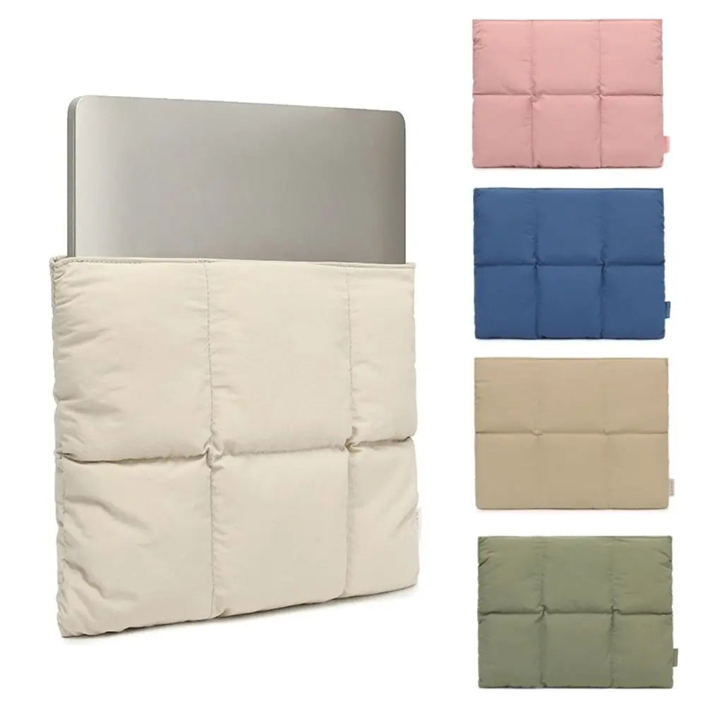 Water-Resistant Quilted Laptop Sleeve with Plush Padding and Shockproof Protection for 14-16 Inch Devices