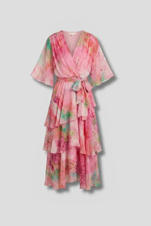 Lightweight Women’s Dress - Pullover, Layered, Chiffon, Tie-Dye, Casual Vacation