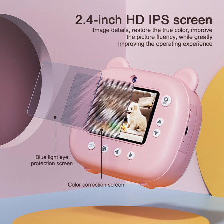 Kid Instant Print Camera - Fun Photography for Kids, Lightweight, Easy to Use, Black &amp; White Prints