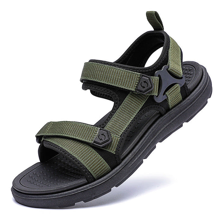 Lightweight Men’s Sandals – Multi-Strap, Woven Upper, EVA Sole, Non-Slip for Outdoor Adventures