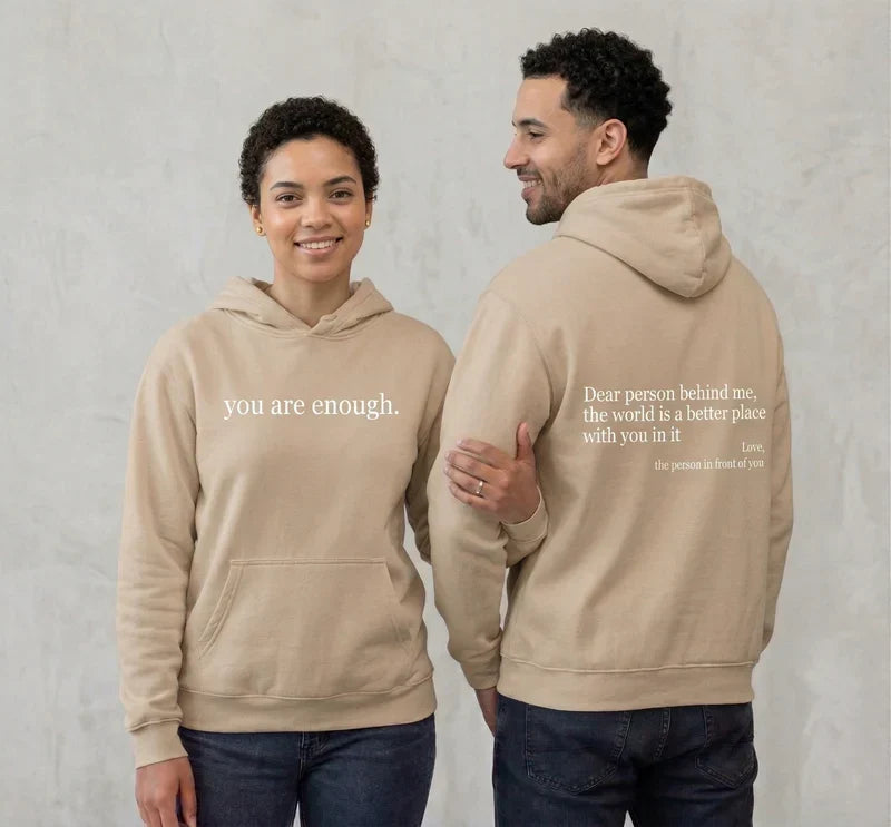 Warm Unisex Hoodie - Graphic Front-Pocket Hoodie With Back Print, Fleece-Lined, Casual Wear