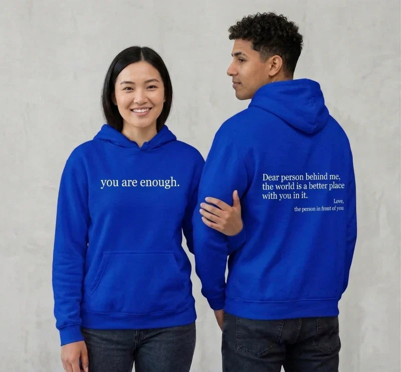 Warm Unisex Hoodie - Graphic Front-Pocket Hoodie With Back Print, Fleece-Lined, Casual Wear