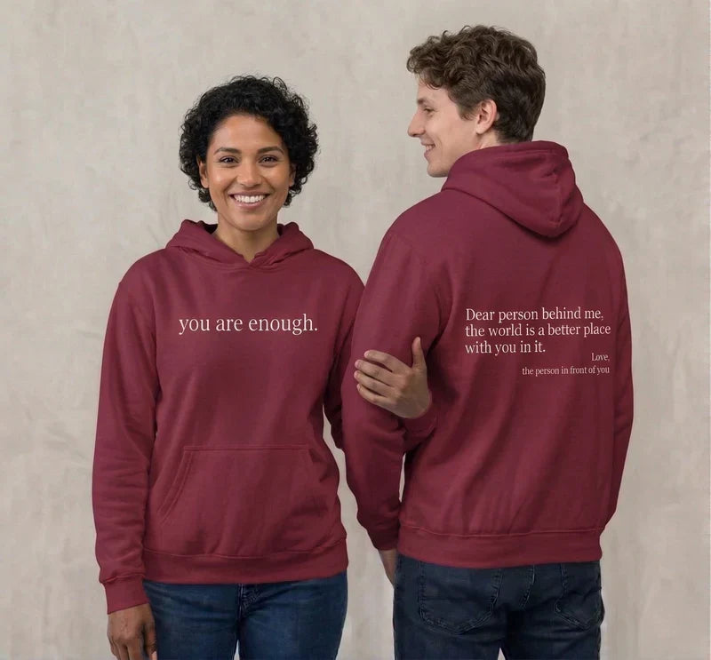 Warm Unisex Hoodie - Graphic Front-Pocket Hoodie With Back Print, Fleece-Lined, Casual Wear