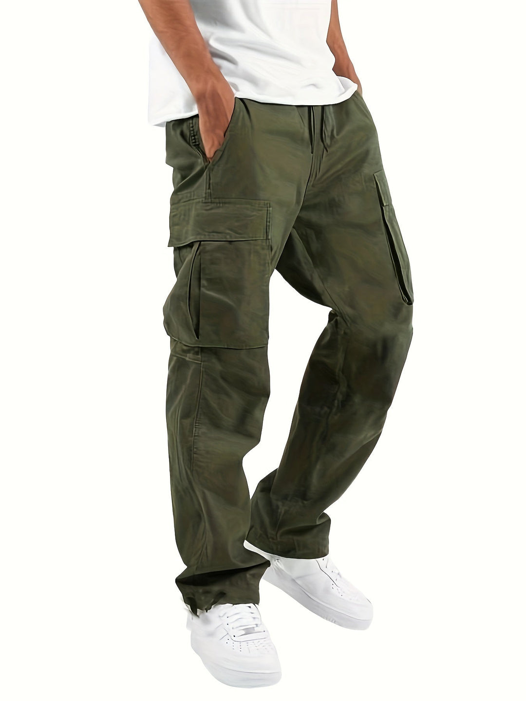 Oversized Cargo Pants for Men with Multiple Pockets, Comfortable Fit and Durable Cotton Blend Pants