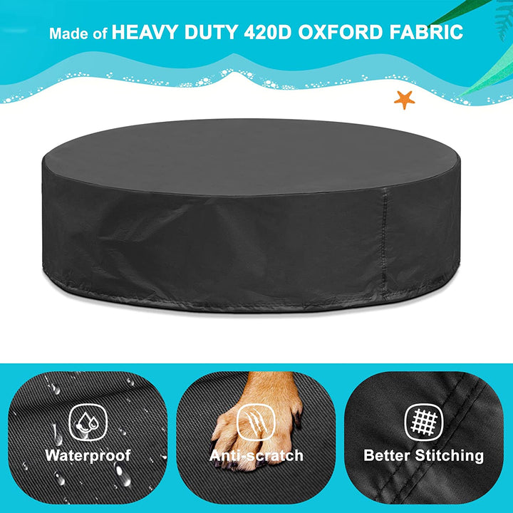 Waterproof Dog Pool Cover Round Fit Debris Blocking Keeps Water Clean Fall 2025 Backyard Pet Accessory