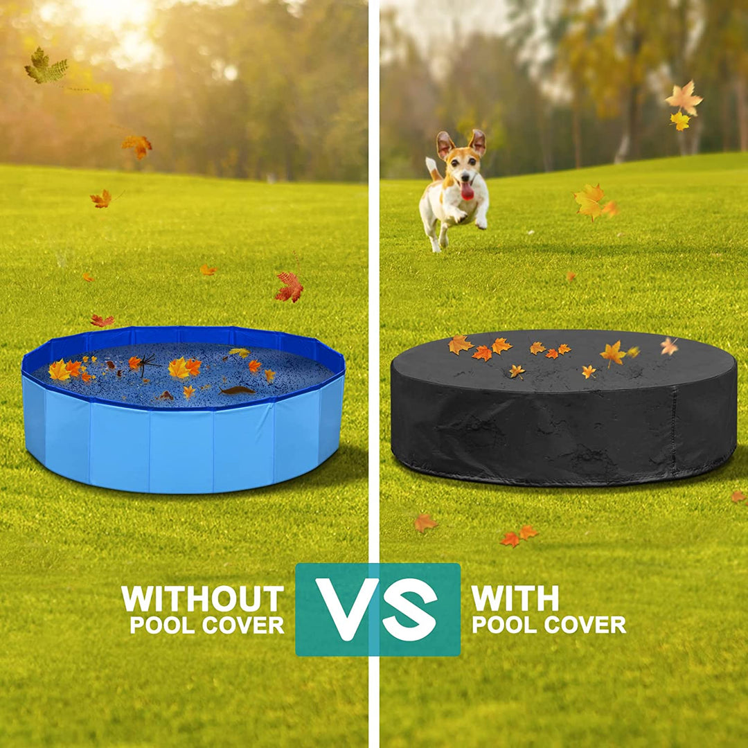 Waterproof Dog Pool Cover Round Fit Debris Blocking Keeps Water Clean Fall 2025 Backyard Pet Accessory