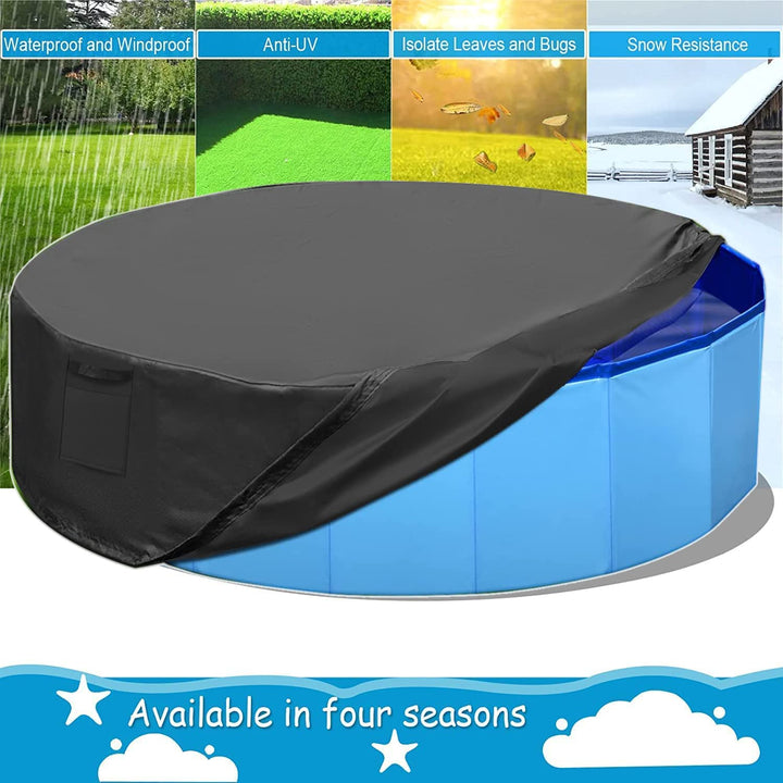 Waterproof Dog Pool Cover Round Fit Debris Blocking Keeps Water Clean Fall 2025 Backyard Pet Accessory