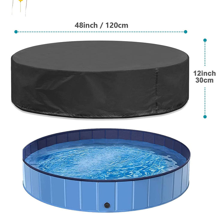 Waterproof Dog Pool Cover Round Fit Debris Blocking Keeps Water Clean Fall 2025 Backyard Pet Accessory