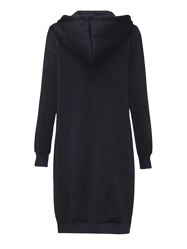 Warm Cozy Women’s Zip-Up Hoodie - Longline, For Cold Days