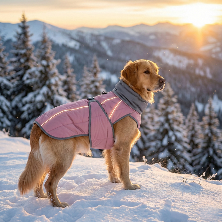 Water-Resistant Dog Coat With Reflective Strips And Adjustable Straps For Safe Winter Walks 2025