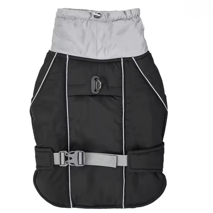Water-Resistant Dog Coat With Reflective Strips And Adjustable Straps For Safe Winter Walks 2025