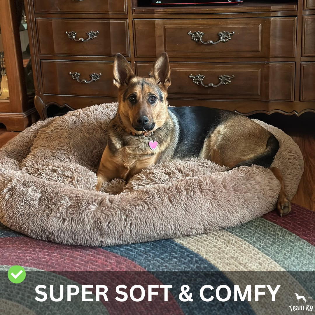 Calming Dog Bed Ultra Plush Cozy Nest With Raised Rim For Relaxing Sleep Fall 2025 Gift Idea