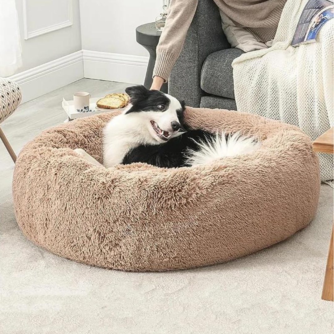Calming Dog Bed Ultra Plush Cozy Nest With Raised Rim For Relaxing Sleep Fall 2025 Gift Idea