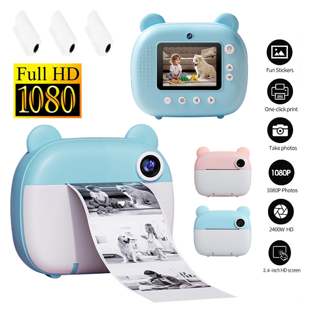 Kid Instant Print Camera - Fun Photography for Kids, Lightweight, Easy to Use, Black &amp; White Prints