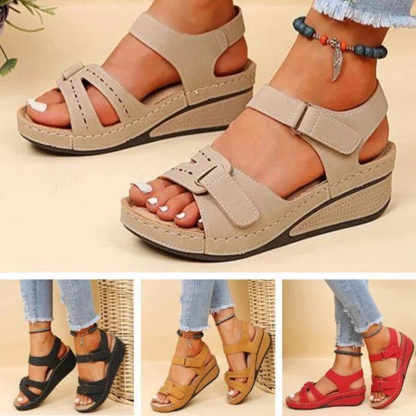 Women’s Orthopedic Sandals – Lightweight, Breathable, Shock-Absorbing Gel Sole – Black, EU 44
